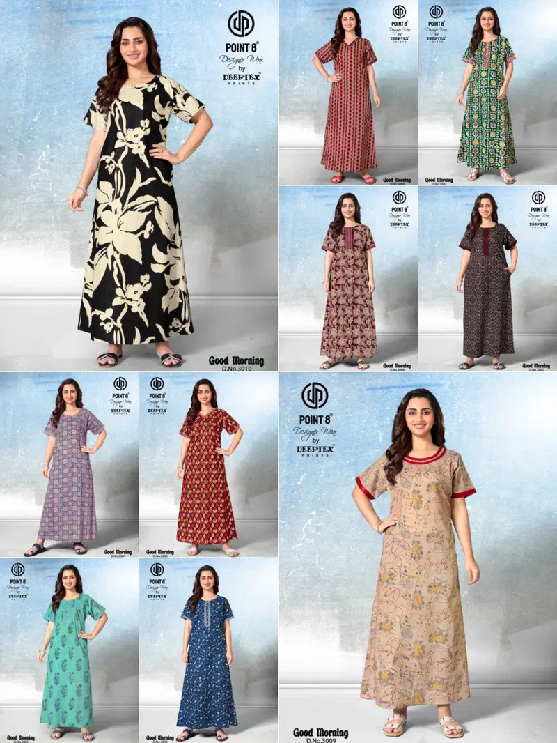 Good Morning Vol 3 By Deeptex Cotton Printed Wholesale Nighty Orders In India